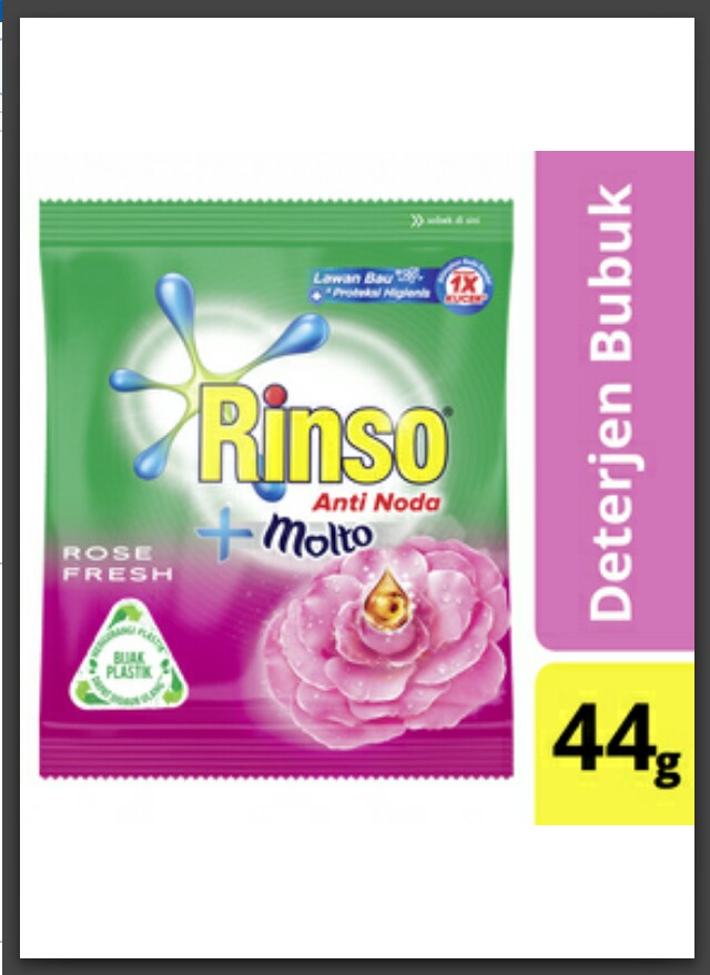Rinso Molto Detergen Bubuk Rose 44g isi 5 pcs